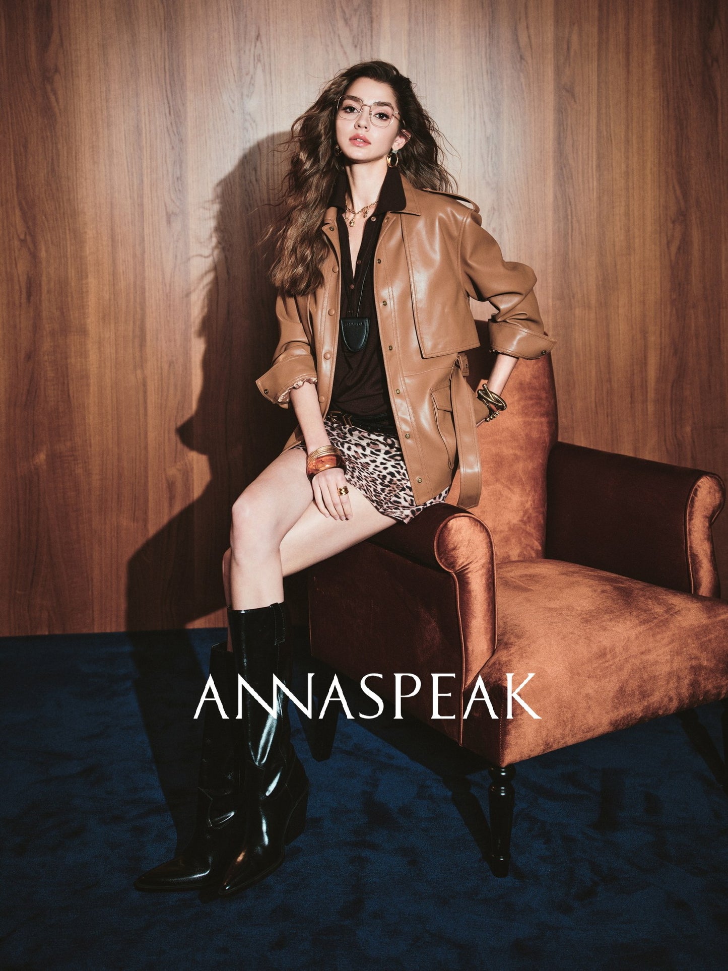 ANNASPEAK brand environmentally friendly leather silhouette jacket-LOXY.