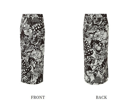 ZHUCHONGYUN spring's new double-knit jacquard straight maxi skirt-RIN.
