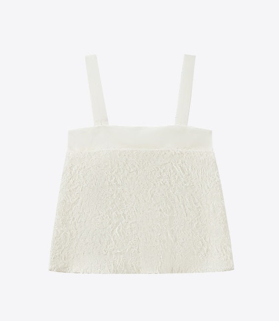 COMME MOI Lv Yan designer summer women's clothing short texture stitched satin suspenders - WREN ?