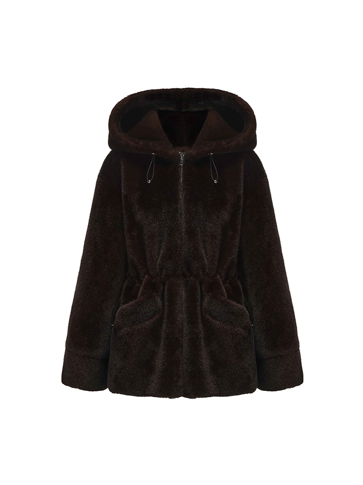 ATELIER MISS LU 4 Adjustable Faux Fur Zip-Up Hooded Jacket - SCOTT.