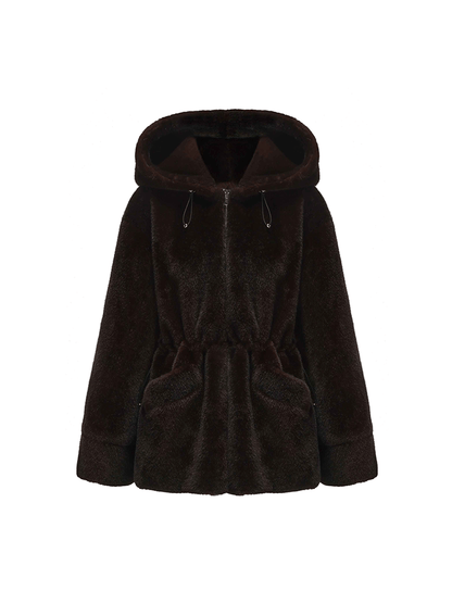 ATELIER MISS LU 4 Adjustable Faux Fur Zip-Up Hooded Jacket - SCOTT.