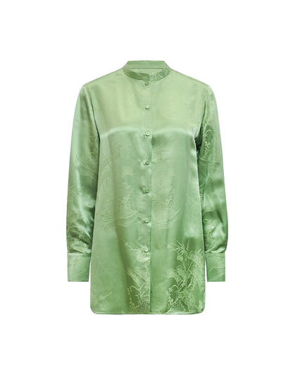 M essential Mackay luxury Jacquard stand-up collar shirt skirt pant set - eleven