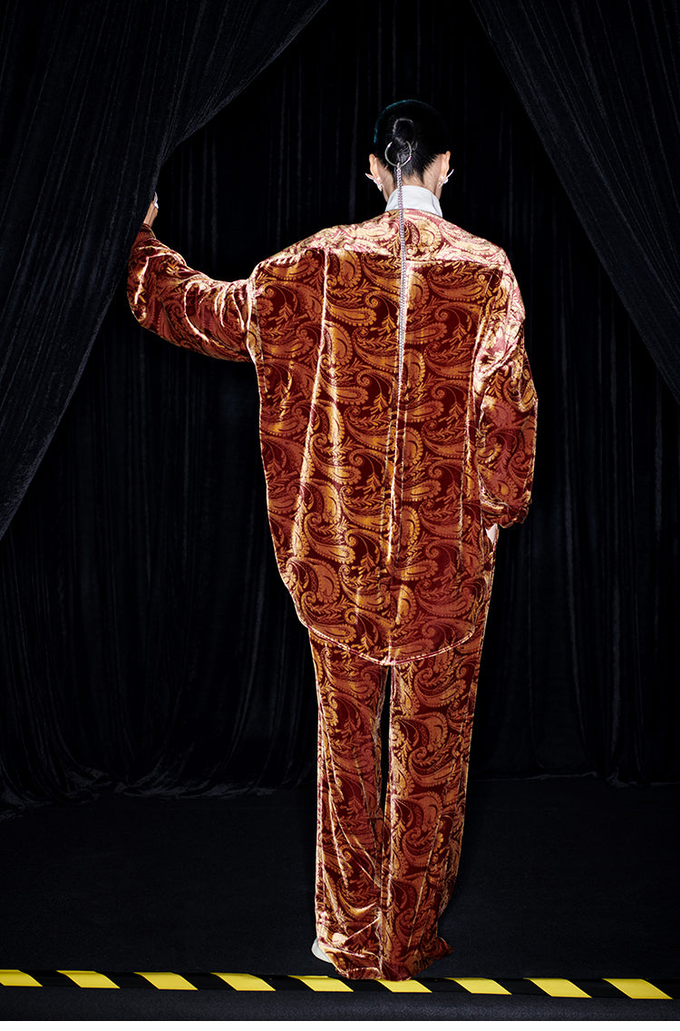 M essential Mackay designer embroidery oversized shirt pants set - calm.