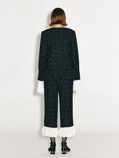 ATELIER MISS LU autumn three-dimensional bud hem tweed coat - LUCINDA