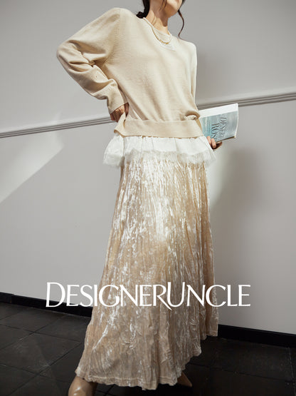 DGU "Mu Qian" knitted sweater women's new autumn crew neck top - Felicia.