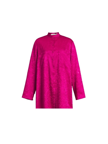 ZHUCHONGYUN oriental Chinese stand-up collar straight silhouette shirt--LOBEL.