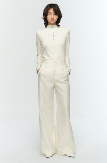 COMME MOI Lu Yan designer's new studded bead long-sleeved wool knitted sweater- REX.