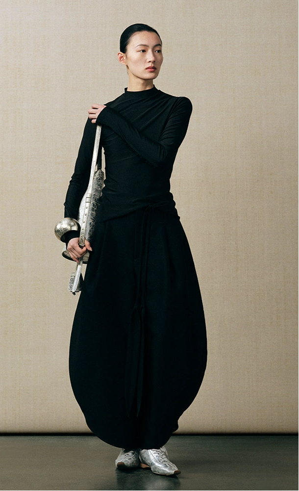 ZHUCHONGYUN loose cocoon-shaped three-dimensional cut wide trousers - FEYRE.