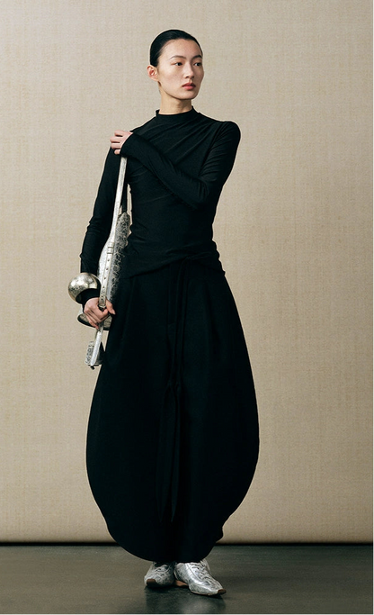 ZHUCHONGYUN loose cocoon-shaped three-dimensional cut wide trousers - FEYRE.