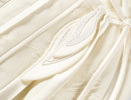 COMME MOI Lu Yan designer's new women's silk wool jacquard overlapping straight skirt - LIAM .