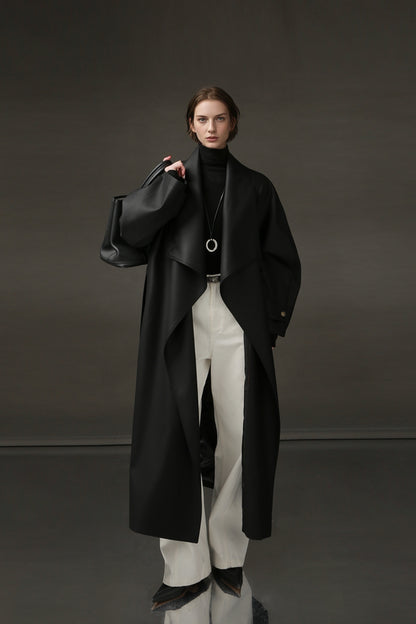 PIAOIN Haute Couture Large-lapel Silhouette Trench Coat Jacket -BECK