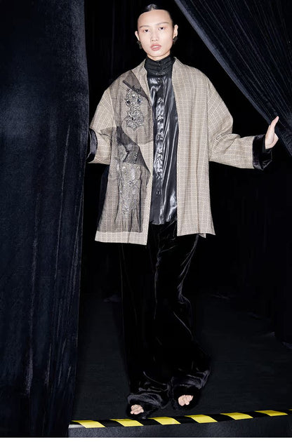 M essential Mackay designer brand embroidered new Chinese cardigan top - grunt.