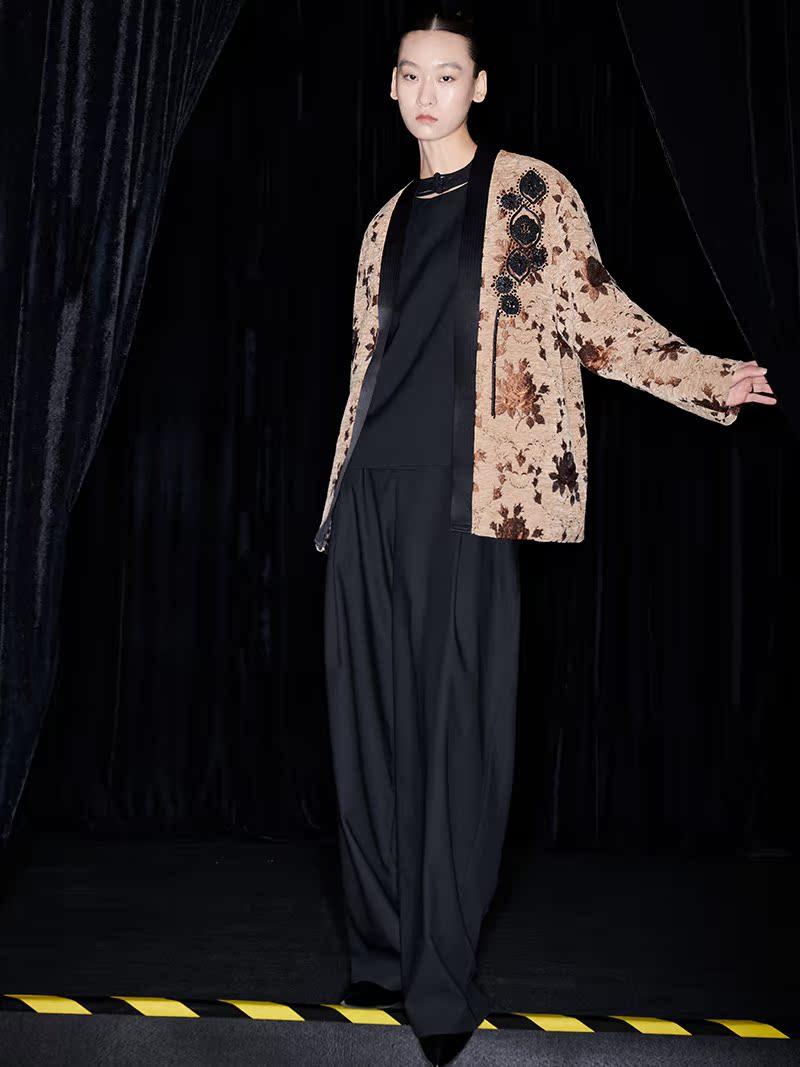 M essential Mackay designer Drop coffee jacquard crochet embroidered  jacket - stans apere