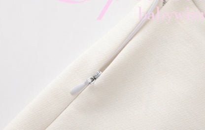 Le Palais Vintage 50s Pure White High-Waisted Hip Cropped Pants-EVERGREEN.