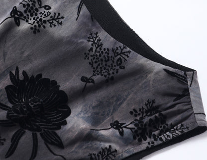 WANGXO| Acetate  Lace-Trimmed Metal Chain Halterneck V-Neck Pleated Top -AYRA.