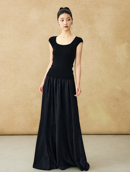 HECO Chinese Style Acetate Jacquard Elasticated High-waisted Fishtail Skirt - BETH.