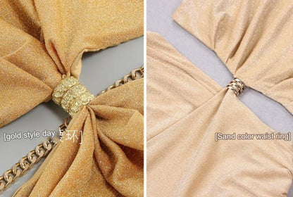 DOLLY High End Nude Swing Neck Sleeveless Waist Baring Irregular Hem Cocktail-LYLA