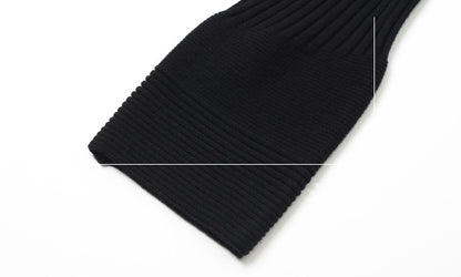 ZHUCHONGYUN Color Blocking Design Long Skirt Knitted Dress-STAN.