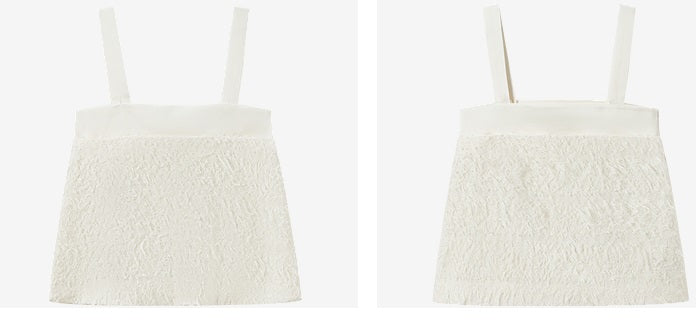 COMME MOI Lv Yan designer summer women's clothing short texture stitched satin suspenders - WREN ?