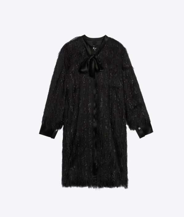 COMME MOI Lu Yan Designer's new women's high-end fringed sequin streamer long jacket - INDIA.