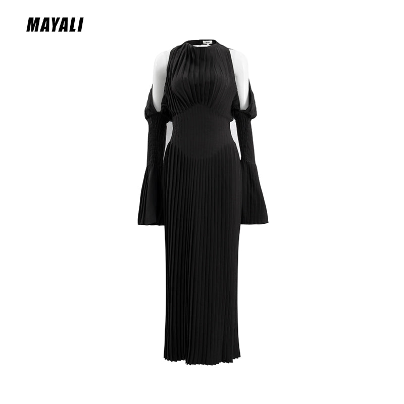 MAYALI FALL/WINTER womens three dimensional off shoulder pleat midi op GOOD GIRL REBEL MAYALI FALL/WINTER womens three dimensional off shoulder pleat midi op GOOD GIRL REBEL