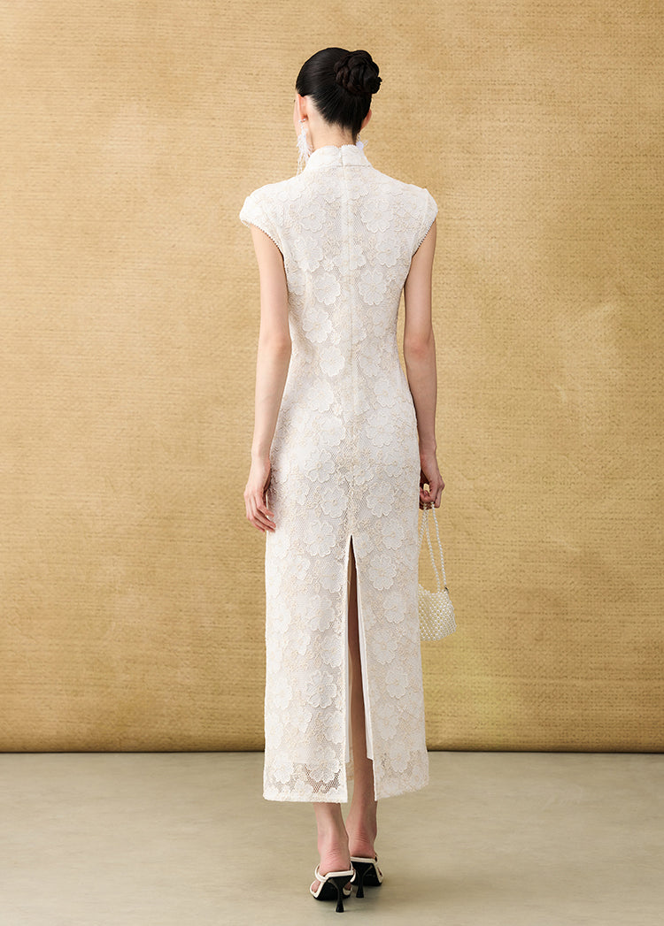 HECO new Chinese temperament flower embroidery cheongsam skirt - TAST.