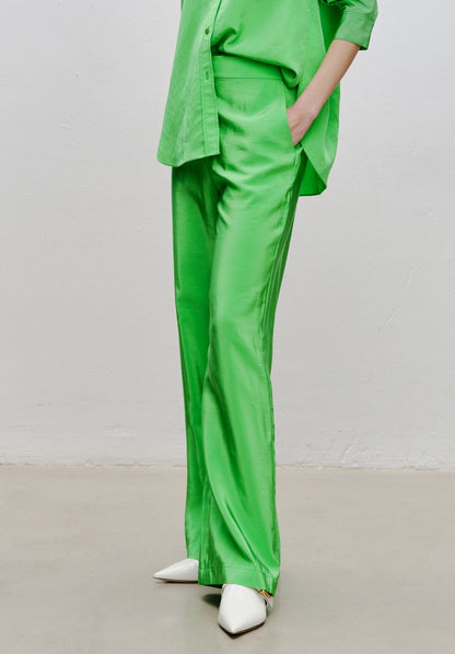 COMME MOI women's green wear wide-leg pants - ABIGAIL.