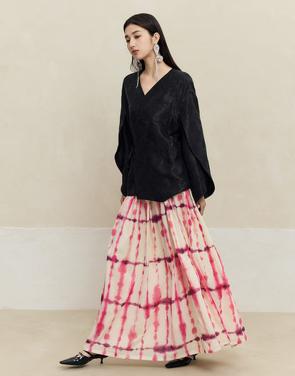 HECO 100% Cotton pink High Waist Swing Skirt Women - grace.