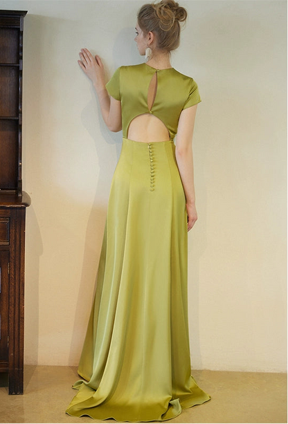 GOUDIN bridal short sleeves slim light luxury new evening dress -TIAM.