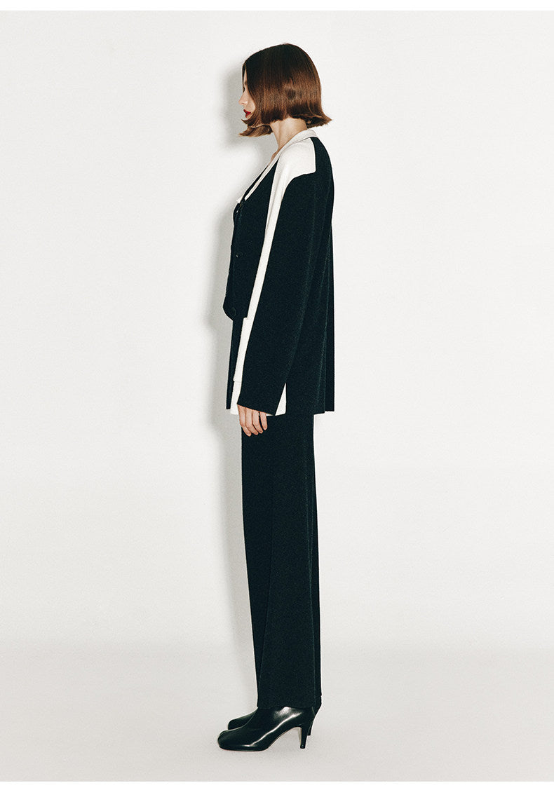 ATELIER MISS LU Fall/Winter cashmere wide-leg straight-leg Pants - MARSH