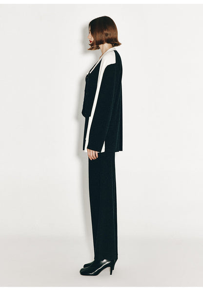 ATELIER MISS LU Fall/Winter cashmere wide-leg straight-leg Pants - MARSH