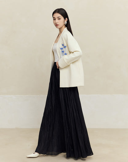 HECO Handmade Fan Bead Shoulder black white Blazer Women -sent.