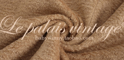 Le Palais Vintage Luxury Beige Suit Collar Long Sleeve Straight Long Winter Coat-KIKE.