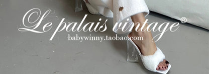 Le Palais Vintage Luxury White Fur Hand bag Plush Vest High Waist Wide-leg Pants Suit-Sonia