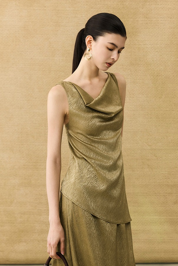 HECO Chinese back cross pearlescent vest top suspenders - COLAR.