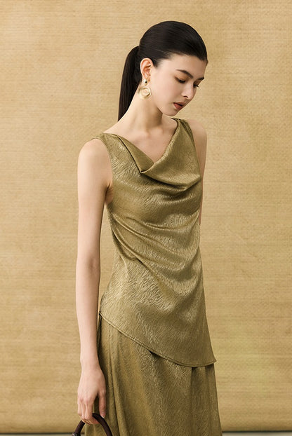 HECO Chinese back cross pearlescent vest top suspenders - COLAR.