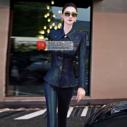 VJE Women's Top High-Waisted Micro Flared Pants Two-Piece Set - DAE.