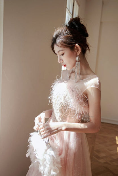 DOLLY Elegant Off Shoulder Sleeveless Embroidery Long Tutu Dress-IMOGEN