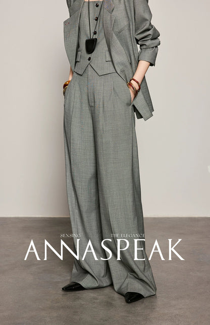 ANNASPEAK  Red wool trousers and wide-leg pants-LATAN.