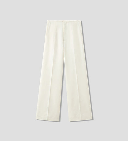 COMME MOI Lu Yan designer high-intelligence commuter silk wool jacquard wide-leg pants - BIEBER.