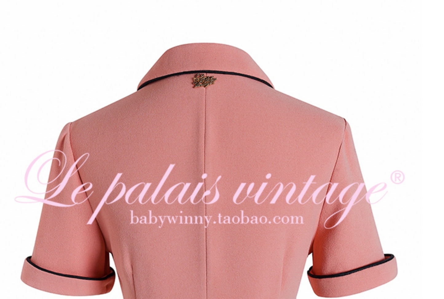 Le Palais Vintage  Peach Pink Small Fragrance Crop Top + Skirt Set-BEN