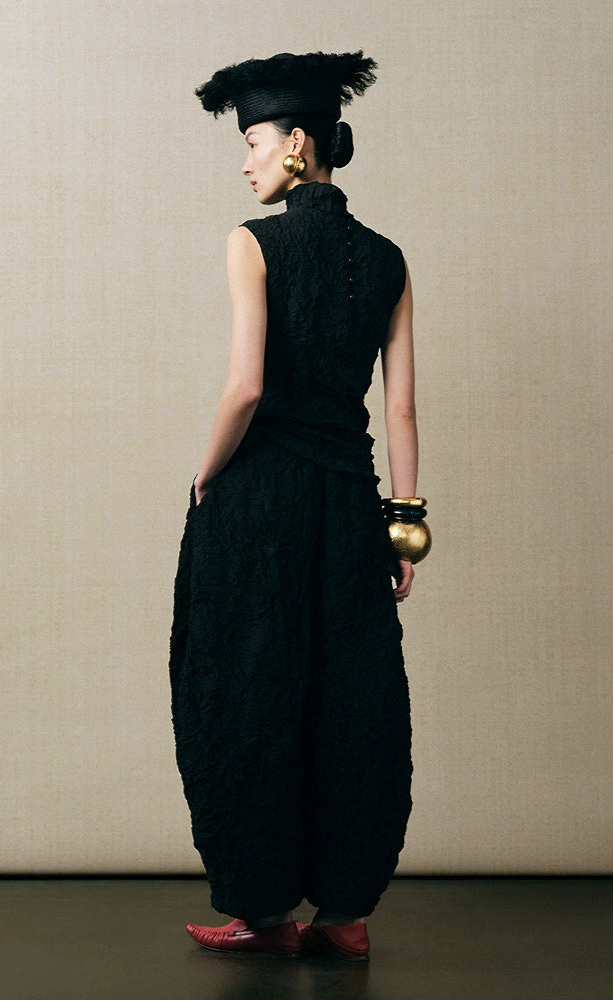 ZHUCHONGYUN cocoon-shaped pleated cropped trousers and top-NAG.