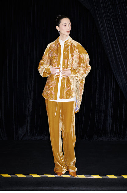 M essential Mackay designer brand Juyi velvet baggy shirt coat -  GREATFUL.