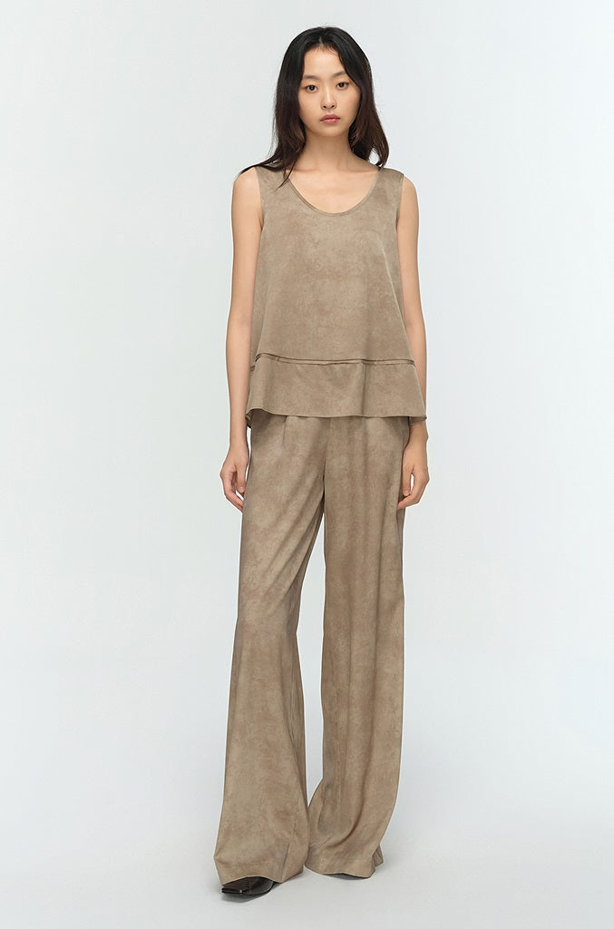 COMME MOI summer mulberry silk satin sleeveless straight top - JOSHUA.