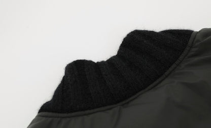 ZHUCHONGYUN black ink ribbed collar long puffer jacket-SUKEHIRO.