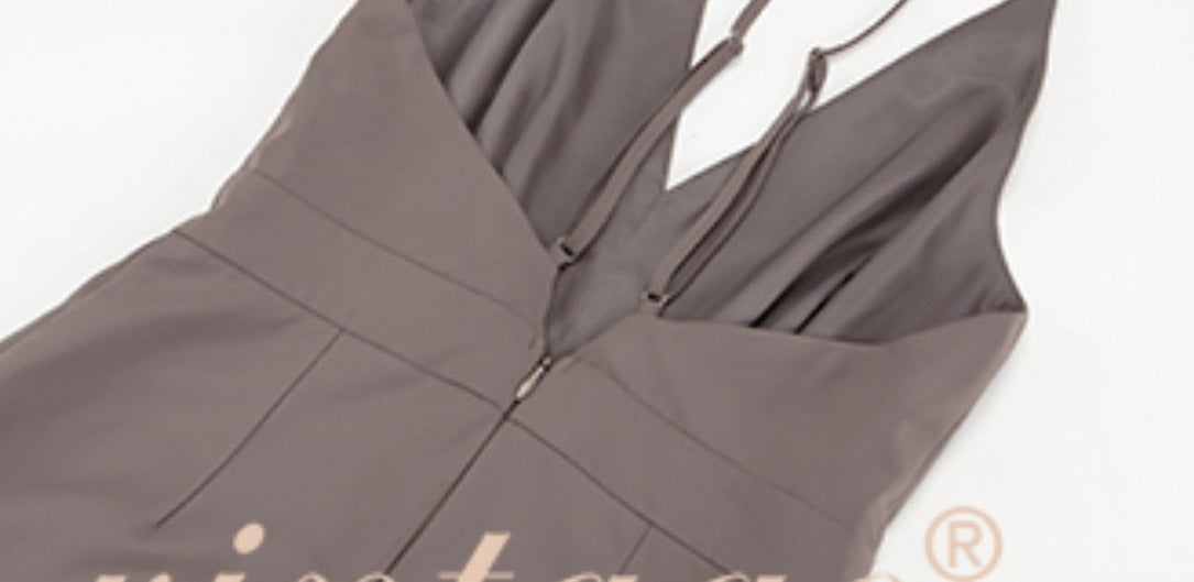 Le Palais Vintage sleek royal sister with a slit wide-leg pant-GANIRU.