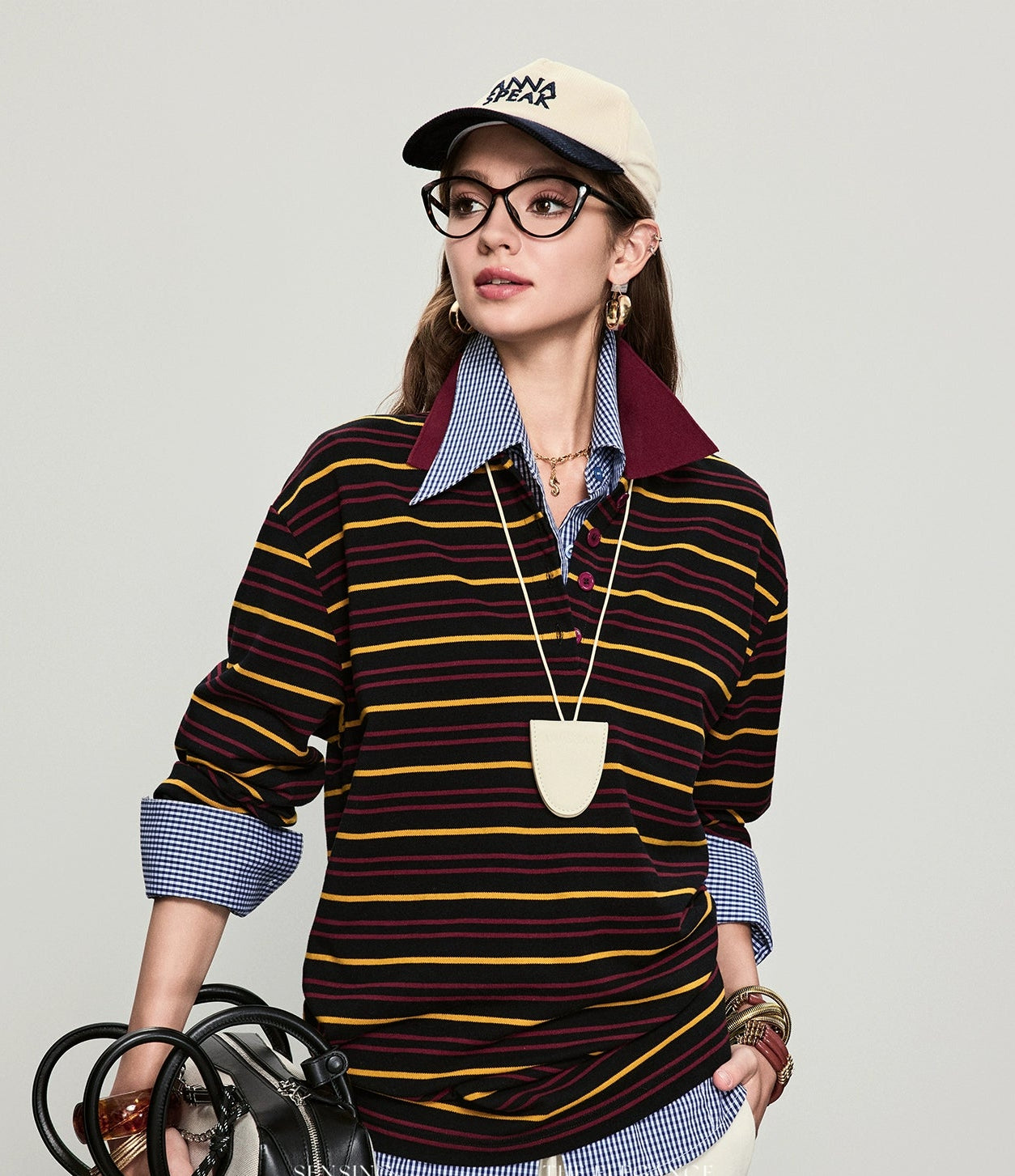 ANNASPEAK color loose striped knit long dress-MUA.