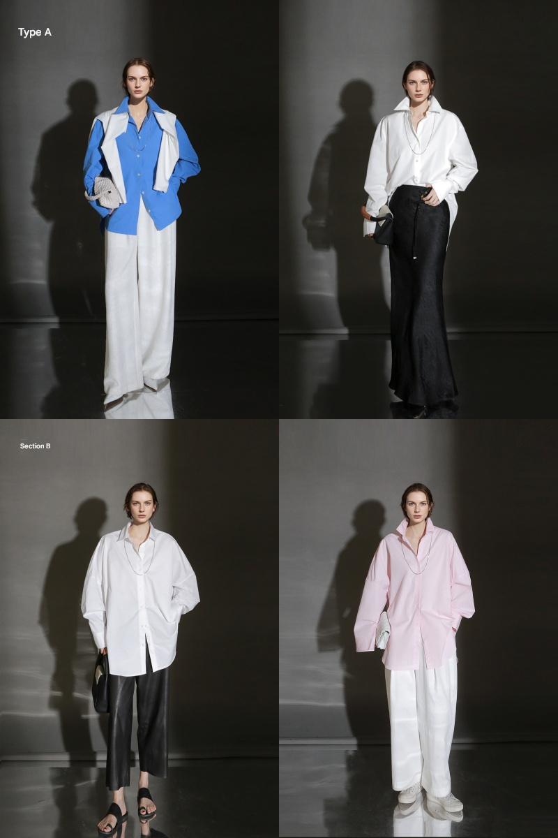 PIAOIN minimalist silhouette commuter shirt oversize versatile loose luxury -COX.