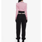 FAME Three-Dimensional Rose Bow Embellishment Woolen pink Top - Adilin