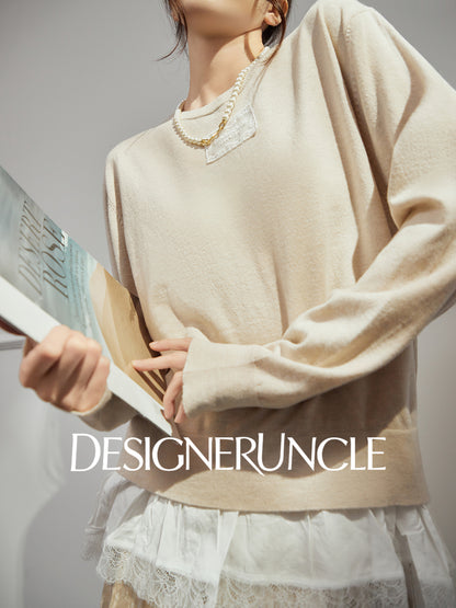 DGU "Mu Qian" knitted sweater women's new autumn crew neck top - Felicia.